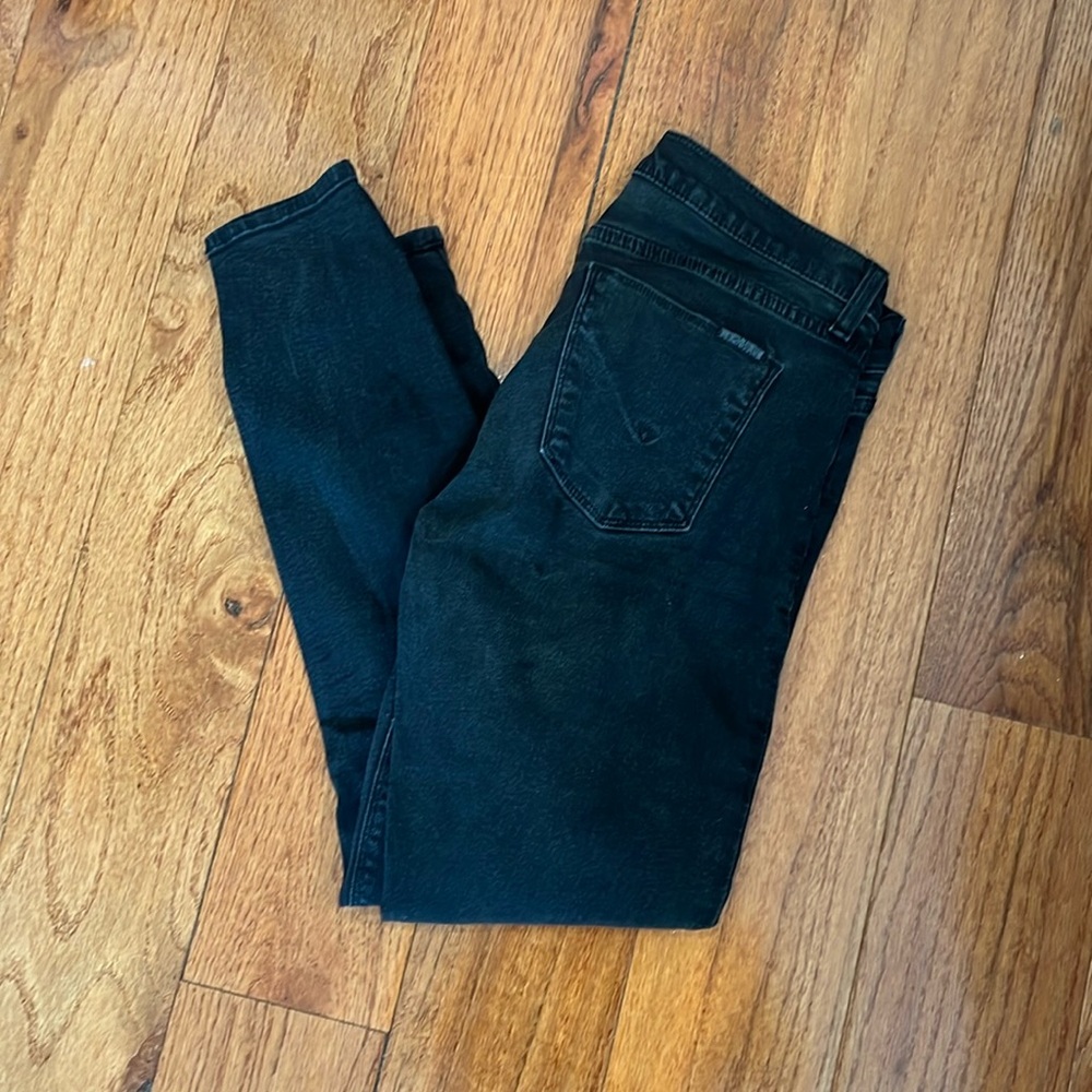 Hudson black jeans Krista super skinny crop